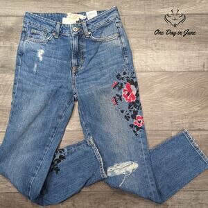 l.o.g.g. Distressed Embroidered Jeans Size 2
